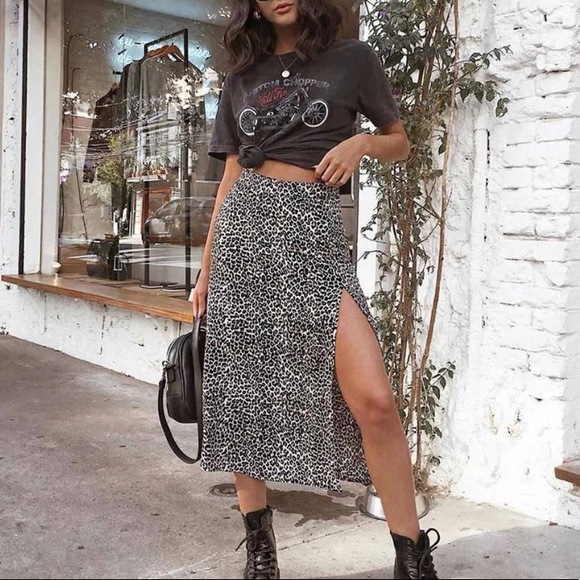 Motel Rocks Dresses & Skirts - MOTEL Saika Midi Skirt in Rar Leopard Brown